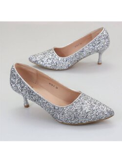 รองเท้าคัชชูกลิตเตอร์ เงิน 37