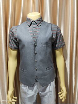 เสื้อกั๊กเทากลาง M=50