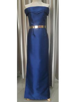 ชุดราตรียาวสีน้ำเงิน (Size : S)