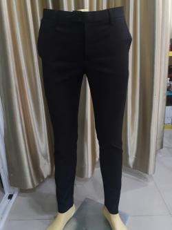 กางเกงขายาวสีดำผ้าเงา เอว 30
