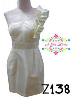 ราตรีสั้นสีครีม(ฟรีไซส์)