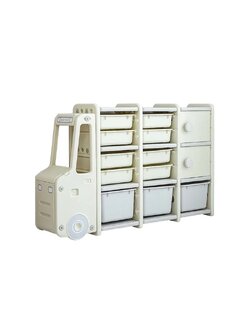 ชั้นวางของรถบัส 13 ช่อง ชั้นวางรถรูปรถบัสสีขาว