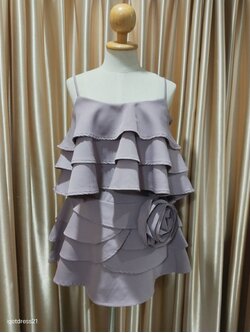 ชุดเซตเสื้อ+กระโปรง สีม่วง L