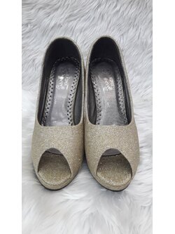 รองเท้ากลิตเตอร์ทองอ่อนสูง 4" (เบอร์41)