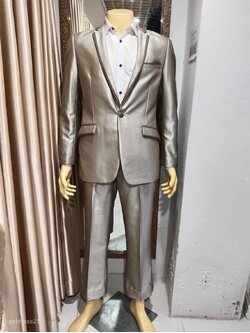 ชุดสูทสีทองมันวาวแถบน้ำตาล M (AU)