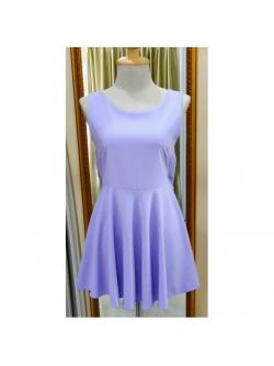 เดรสสีม่วงเปิดหลัง (S)