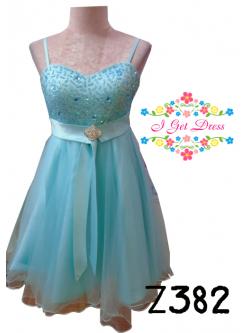 ราตรีสั้นสีเขียวมิ้น(ฟรีไซส์)