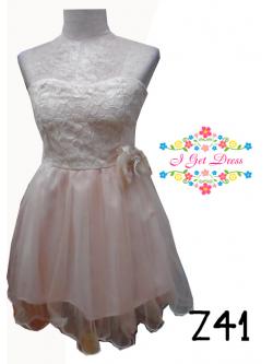 ราตรีสั้นเกาะอกสีชมพูโอโรส(ฟรีไซส์)