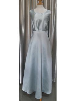 (PRE-LOVED) ชุดราตรียาวเเขนกุด+โบว์หลังสีเขียวมิ้นท์ (M)