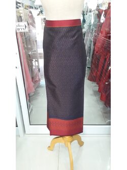 ผ้าถุง ผ้าฝ้ายพิมพ์สีแดงม่วง