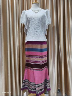 ผ้าถุงปักลาย-ยางยืด