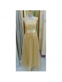 ราตรียาวทองผ้ามุ้งปักลูกไม้(ฟรีไซส์)