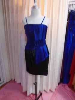 ราตรีสั้นน้ำเงินเข้ารูป(ฟรีไซส์)