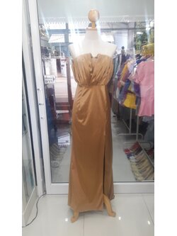 ยาวทองเกาะอกผ้าซาติน (L)