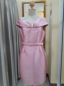 ชุดราตรีสั้นเข้ารูปปาดไหล่ผ้าหนา (2XL)