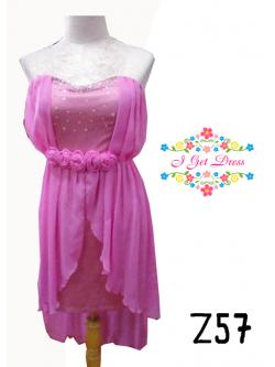 ราตรีสั้นเกาะอกสีชมพู(ฟรีไซส์)