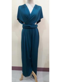 (PRE-LOVED) ชุดราตรียาวจั๊มสูทกางเกงสีเขียว รุ่นinfinity(ฟรีไซส์)