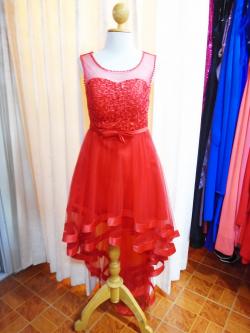 ราตรีหน้าสั้นหลังยาวสีแดง(ฟรีไซส์)