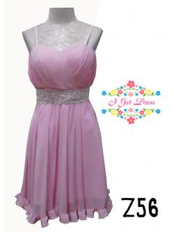 ราตรีสั้นสีชมพูหวาน(ฟรีไซส์)