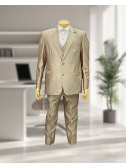 ชุดสูทผู้ขายสีเบจ + กางเกง + เสื้อกั๊ก ไซส์ XL