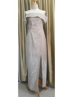 ชุดราตรียาวสีทองผ้าGliter(M) มือ2