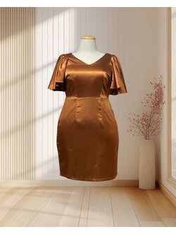 ราตรีสั้นผ้าเปเป้ คอวีระบายแขน 2XL มือ2