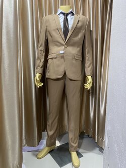 สูทเซตเสื้อสูทสีน้ำตาลทอง + กางเกง XL
