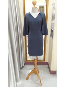 ราตรีสั้นสีเทามีแขนคลุมไหล่(L)