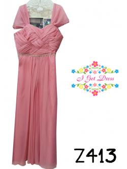 ราตรียาวสีชมพูกลีบบัว(2XL)