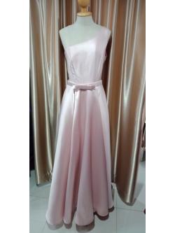 ยาวชมพูบ่าเบี่ยง ผ้าหนา ไซส์S