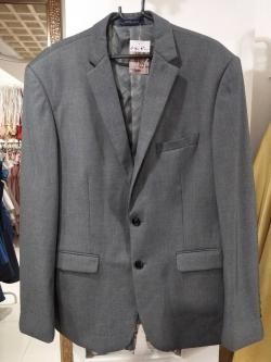 เสื้อสูทพรีเมียมผู้ชายสีเทาเข้ม (4XL)P61049
