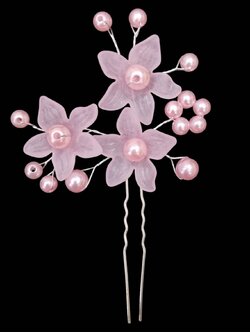 ปิ่นปักผมดอกไม้สีชมพู