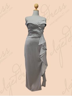 (PRE-LOVED) ยาวเทาปาดไหล่จีบหน้า(2XL) มือ2