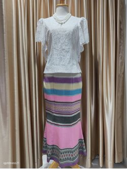 ผ้าถุงปักลาย-ยางยืด