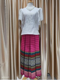 ผ้าถุงปักลาย-ยางยืด