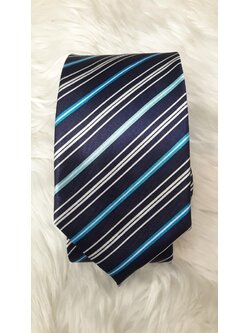 เนคไท สีน้ำเงินลายฟ้าขาว