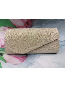 กระเป๋าคลัทซ์เฉียง+สายโซ่สีแชมเปญ