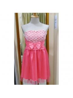 ราตรีสั้นสีส้ม สม๊อคหลัง(ฟรีไซส์)