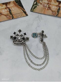 เข็มกลัดมงกุฎชายเพชรดำ