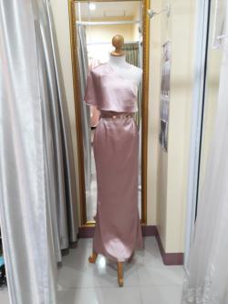 ราตรียาวสีชมพูนู๊ดบ่าเบี่ยงเดี่ยว(S)