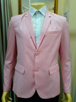 เสื้อสูทผู้ชายสีชมพู Size : (XL)