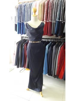 (PRE-LOVED) ราตรียาวสีกรมสายเพชร (S)