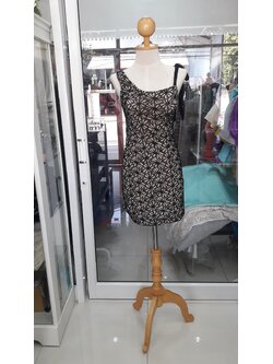 เดรสดำลูกไม้ผู้โบว์1ข้าง