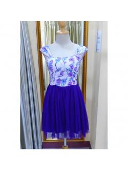 ราตรีสั้นสีม่วง สม๊อคหลัง(ฟรีไซส์)