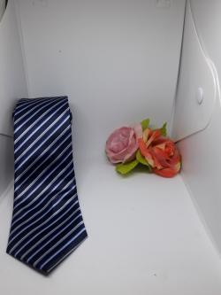 เนคไท สีน้ำเงินลายฟ้าขาว