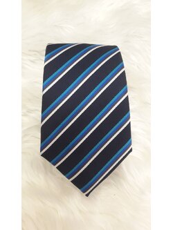 เนคไท สีกรมลายเขียวฟ้าฃาว