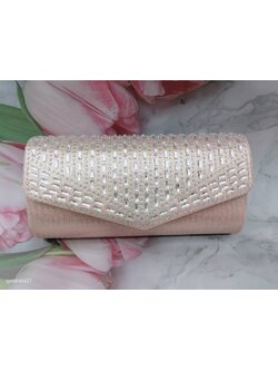 กระเป๋าคลัทซ์+สายโซ่สีแชมเปญชมพู