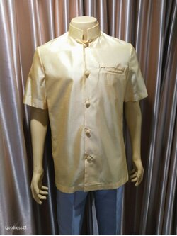 เสื้อผ้าไหมสีเหลือง 3XL
