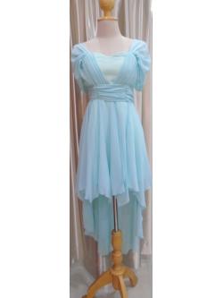 ราตรีหน้าสั้นหลังยาวสีเขียวมิ้นผ้าชีฟอง(ฟรีไซส์)