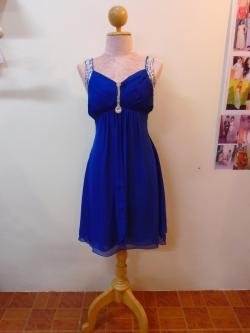 ราตรีสั้นน้ำเงินอกหยดน้ำ(ฟรีไซส์)